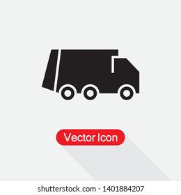Recycle Truck Icon, Garbage Truck Icon Vector Illustration Eps10