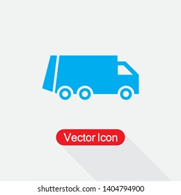 Recycle Truck Icon, Garbage Truck Icon Vector Illustration Eps10