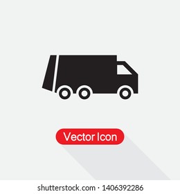 Recycle Truck Icon, Garbage Truck Icon Vector Illustration Eps10