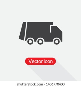 Recycle Truck Icon, Garbage Truck Icon Vector Illustration Eps10