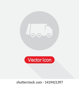 Recycle Truck Icon, Garbage Truck Icon Vector Illustration Eps10