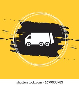 Icono del camión de reciclaje, Ilustración vectorial del camión de basura Eps10