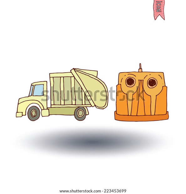 Recycle truck icon,
vector illustration.