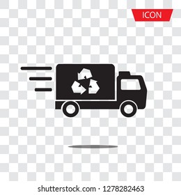 Recycle truck icon vector isolated on white background.