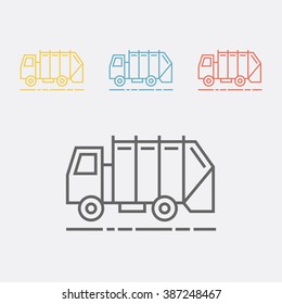 Recycle Truck Line Icon