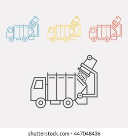 Recycle Truck Line Icon