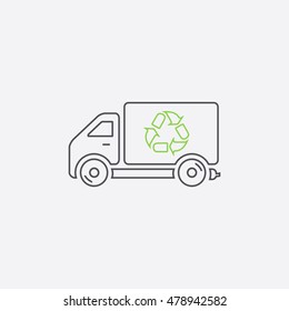 Recycle Truck Line Icon