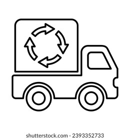 Recycle van Icon In Outline Style