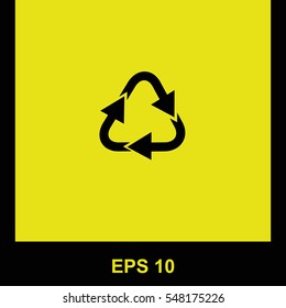 Recycle vector black icon. Isolated illustration. Business picture.