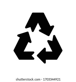 icono plano de glifo vectorial reciclado 