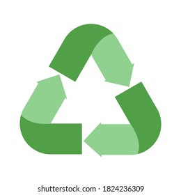 Recycle vector green symbol isolated. Cycle recycled eco symbol on white background