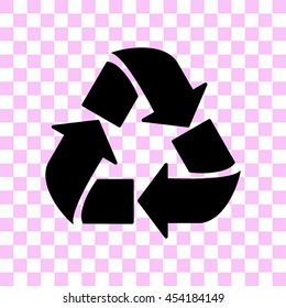 recycle vector icon - black illustration
