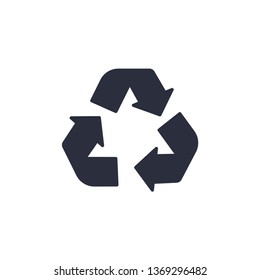Recycle vector icon eco symbol. Modern simple flat vector illustration for web site or mobile app
