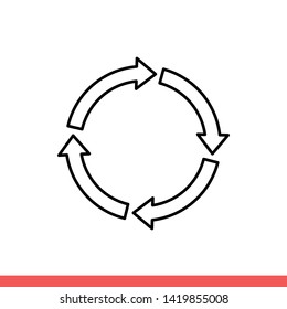 Recycle vector icon, ecology. Simple, flat design for web or mobile app