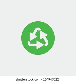 recycle vector icon flat isolated sign