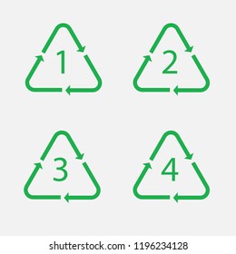 Recycle vector icon green arrows play is recycle eps10