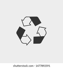 recycle vector icon illustration design grey background