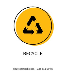 Recycle vector. Recycle icon illustration on white background. Stock vector.