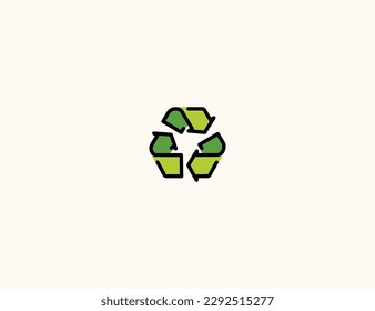 Recycle vector icon. Isolated recycle logo flat symbol - Vector