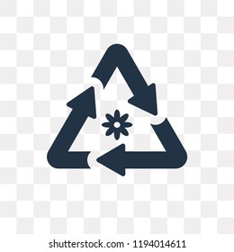 Recycle vector icon isolated on transparent background, Recycle transparency concept can be used web and mobile