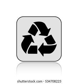 Recycle vector icon  with long shadow