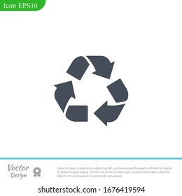 Icono del vector de reciclaje. Símbolo de página de icono de reciclaje para su diseño. EPS10.