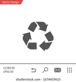 Recycle vector icon. Recycle icon page symbol for your design. EPS10.