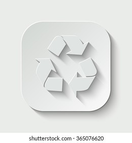 recycle vector icon - paper illustration