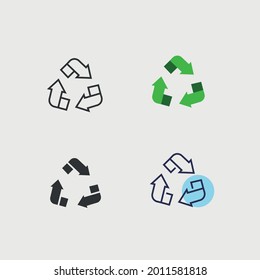 entorno de reciclaje de iconos de vectores