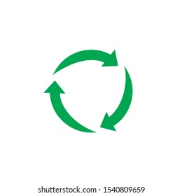 Recycle vector icon. Recycling logo illustration. Flat symbol, white background.