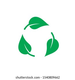 Recycle vector icon. Recycling logo illustration. Flat symbol, white background.