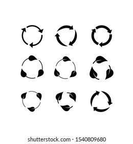Recycle vector icon. Recycling logo illustration. Flat symbol, white background.