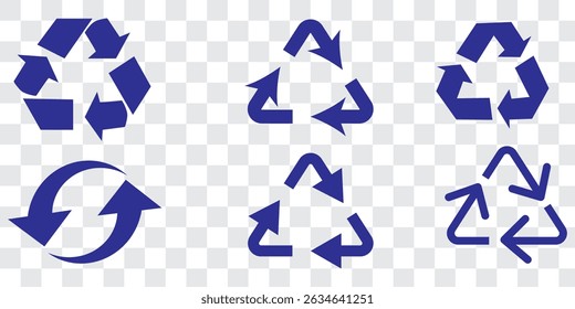 Recycle vector icon set. Arrows, heart and leaf recycling eco green symbol. Rounded angles. Recycled signs illustration isolated on white background.
