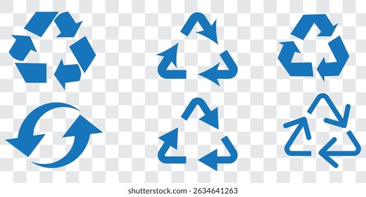Recycle vector icon set. Arrows, heart and leaf recycling eco green symbol. Rounded angles. Recycled signs illustration isolated on white background.