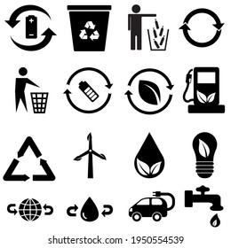 Recycle vector icon set. Ecology illustration sign collection. recycling symbol. Eco logo.