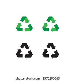 Recycle vector icon set on white background