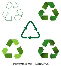 Recycle Vector Icon Set, Recycling Symbol With Eps 10