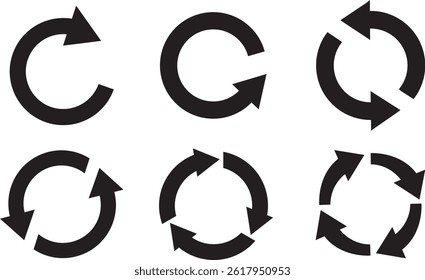 Recycle vector icon set, reload icon, refresh icon set