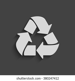 recycle vector icon with shadow