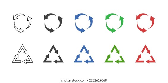 Recycle vector icon. Recycle sign or symbol. Vector illustration.  EPS 10