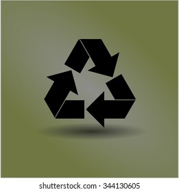 Icono o símbolo del vector de reciclaje