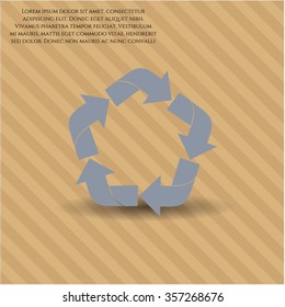 Icono o símbolo del vector de reciclaje