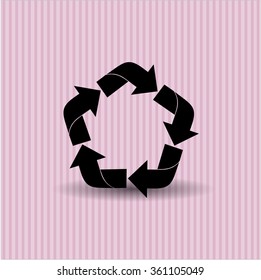 Icono o símbolo del vector de reciclaje