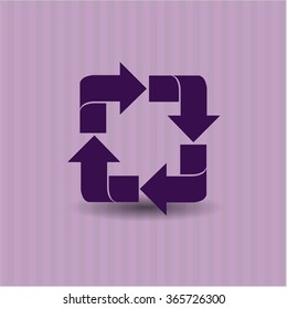 Icono o símbolo del vector de reciclaje