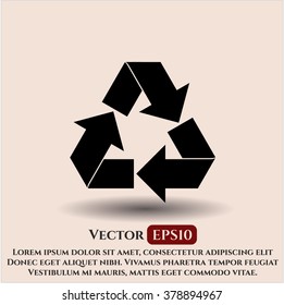 Recycle vector icon or symbol