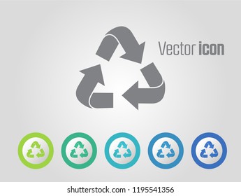 recycle vector icons and different color variations