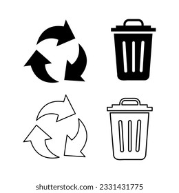 Reciclar iconos vectoriales establecidos, ilustración vectorial en fondo blanco..eps