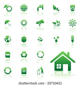 Recycle vector icons set for web design