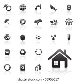 Recycle vector icons set for web design