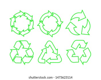 Recycle vector icons. Vector symbol of recycling and arrow rotation